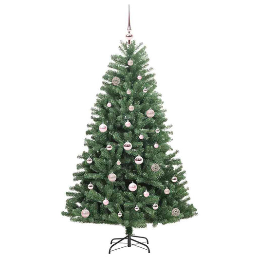 Albero di Natale Artificiale-Albero Natalizio con Rami Pieghevoli Verde 150 cm 231206
