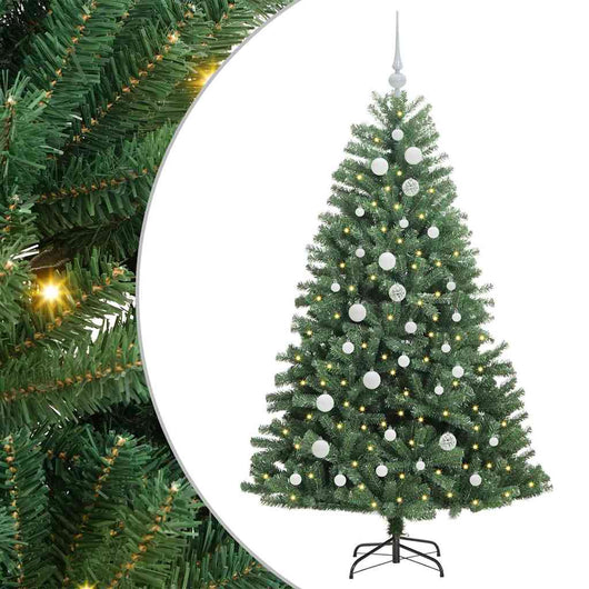 Albero di Natale Artificiale con Rami Pieghevoli Verde 150 cm 3395481