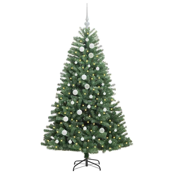 Albero di Natale Artificiale con Rami Pieghevoli Verde 150 cm 3395481