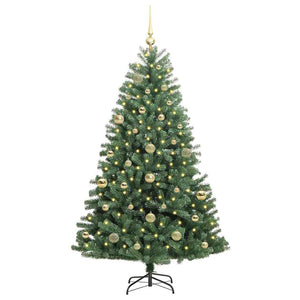 Albero di Natale Artificiale-Albero Natalizio con Rami Pieghevoli Verde 150 cm 162499