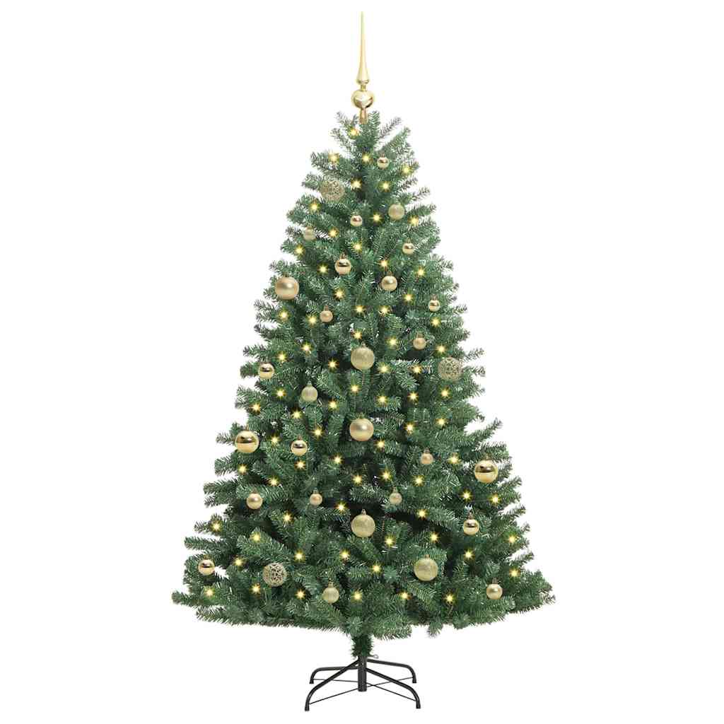 Albero di Natale Artificiale con Rami Pieghevoli Verde 150 cm 3395482