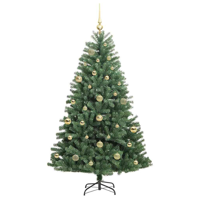 Albero di Natale Artificiale con Rami Pieghevoli Verde 150 cm 3395482