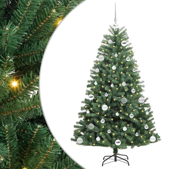 Albero di Natale Artificiale-Albero Natalizio con Rami Pieghevoli Verde 150 cm 401339