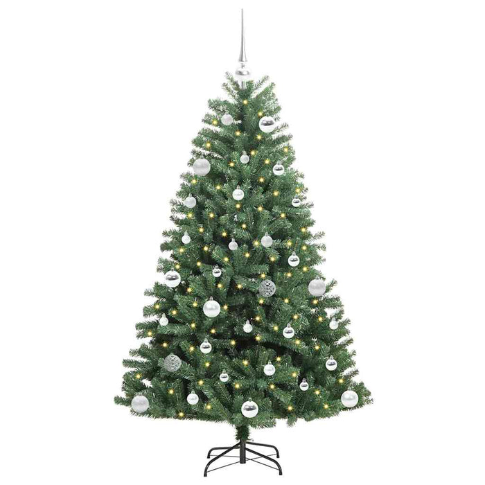 Albero di Natale Artificiale-Albero Natalizio con Rami Pieghevoli Verde 150 cm 401339