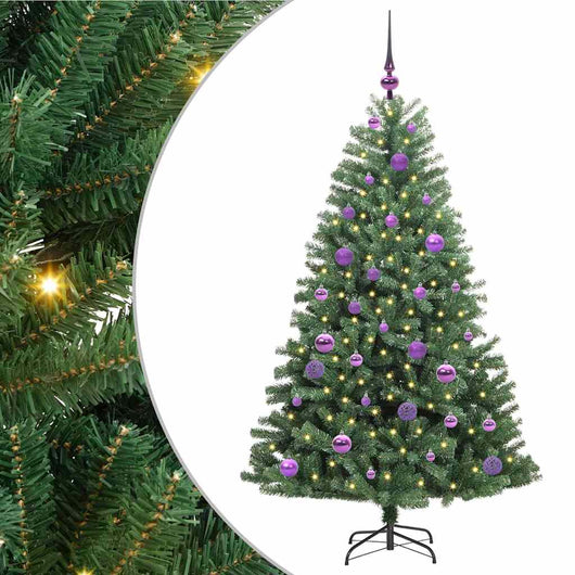 Albero di Natale Artificiale con Rami Pieghevoli Verde 150 cm 3395484