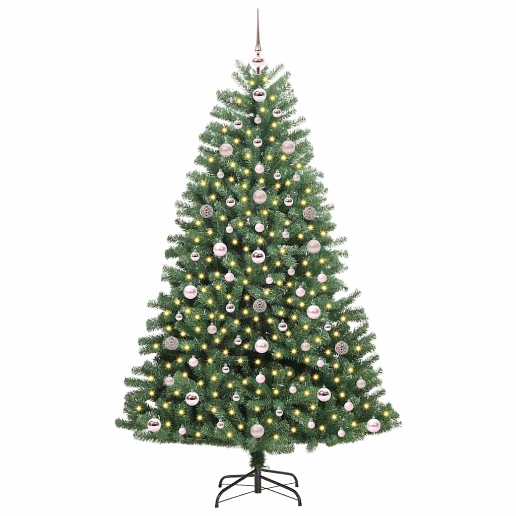 Albero di Natale Artificiale con Rami Pieghevoli Verde 180 cm 3395489
