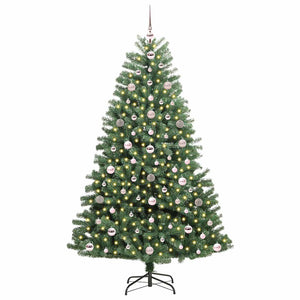 Albero di Natale Artificiale con Rami Pieghevoli Verde 180 cm 3395489