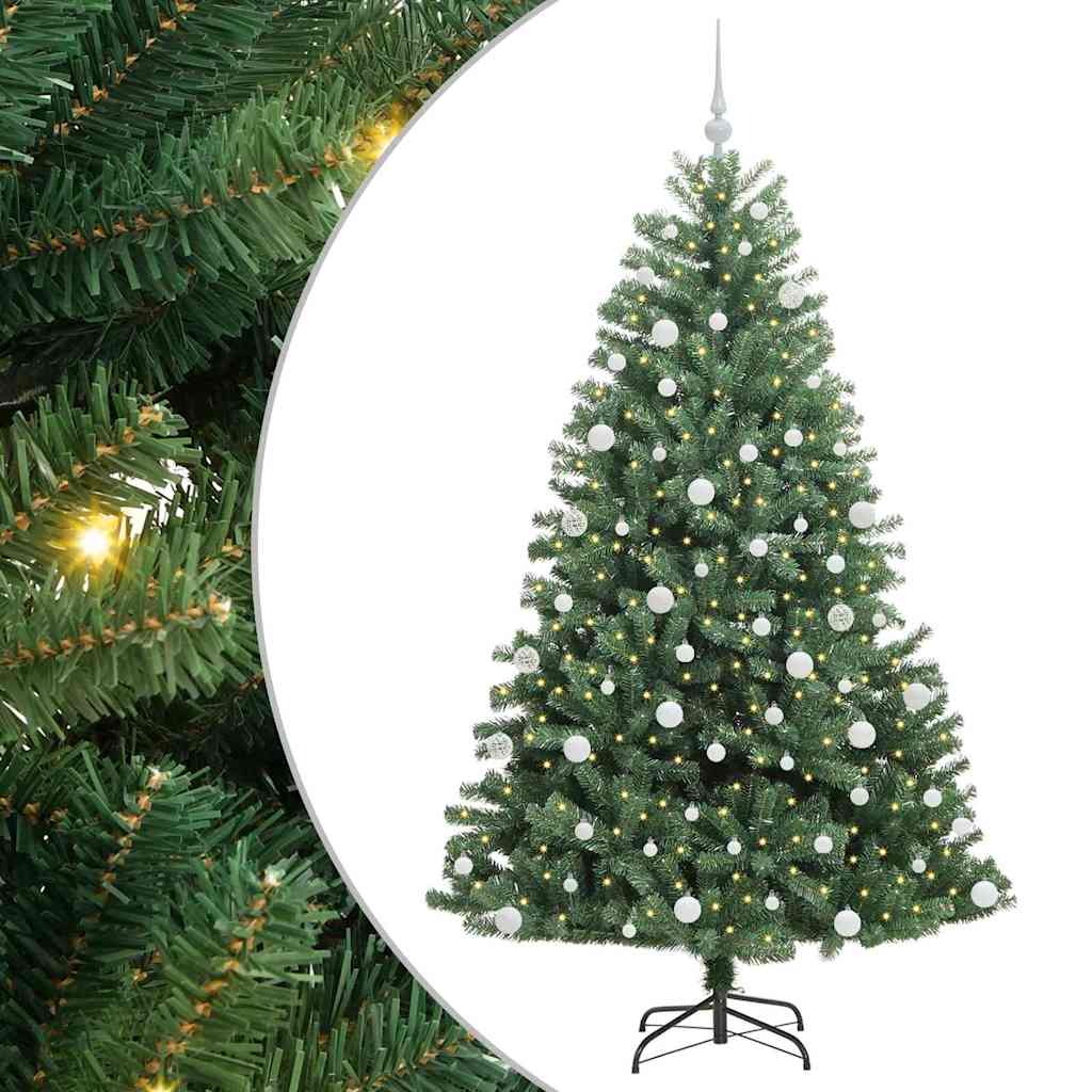 Albero di Natale Artificiale-Albero Natalizio con Rami Pieghevoli Verde 180 cm 140292