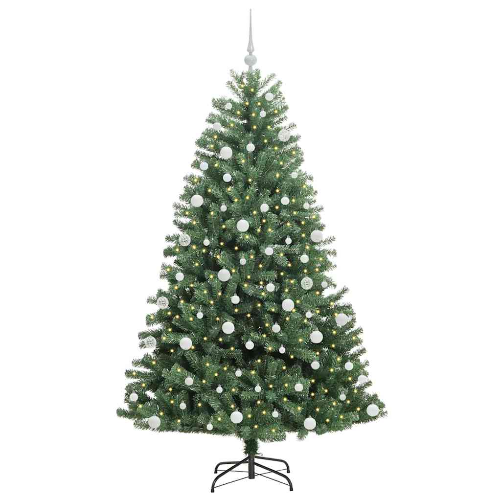 Albero di Natale Artificiale con Rami Pieghevoli Verde 180 cm 3395490