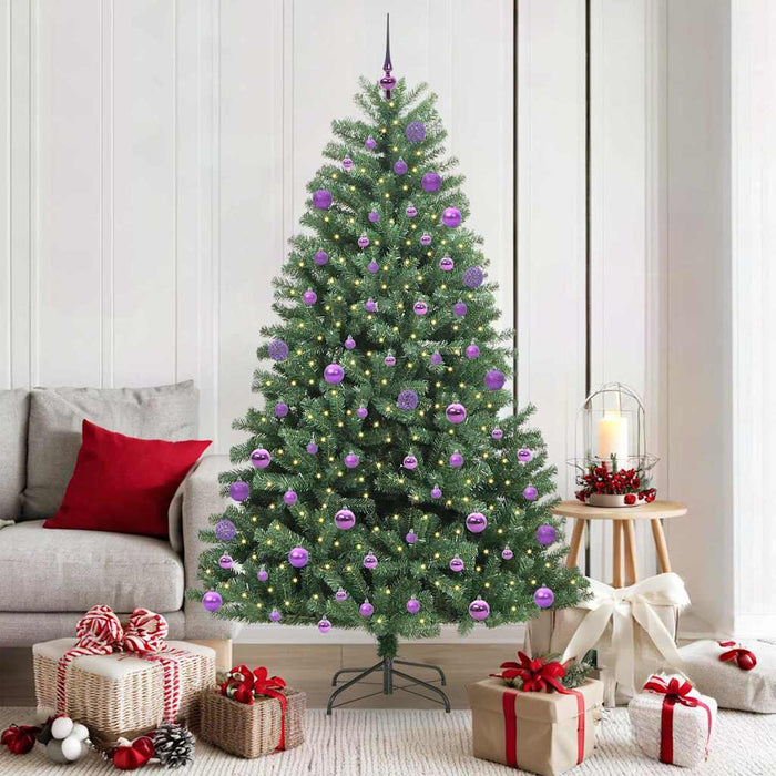 Albero di Natale Artificiale con Rami Pieghevoli Verde 180 cm 3395493
