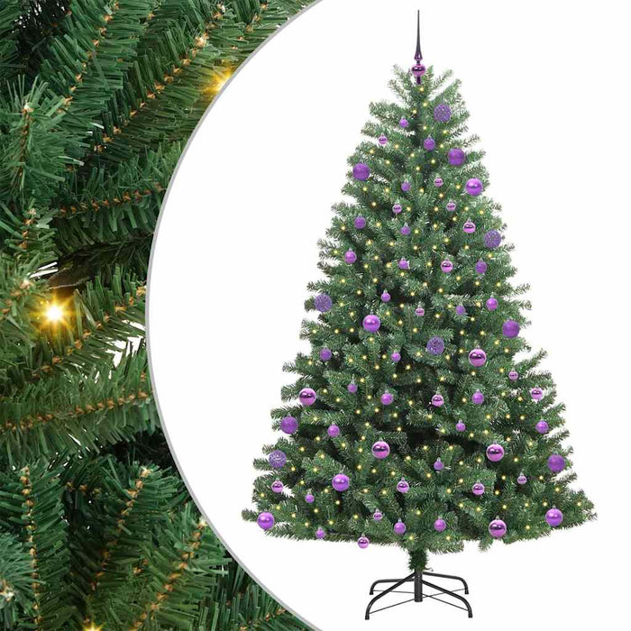 Albero di Natale Artificiale-Albero Natalizio con Rami Pieghevoli Verde 180 cm 630650