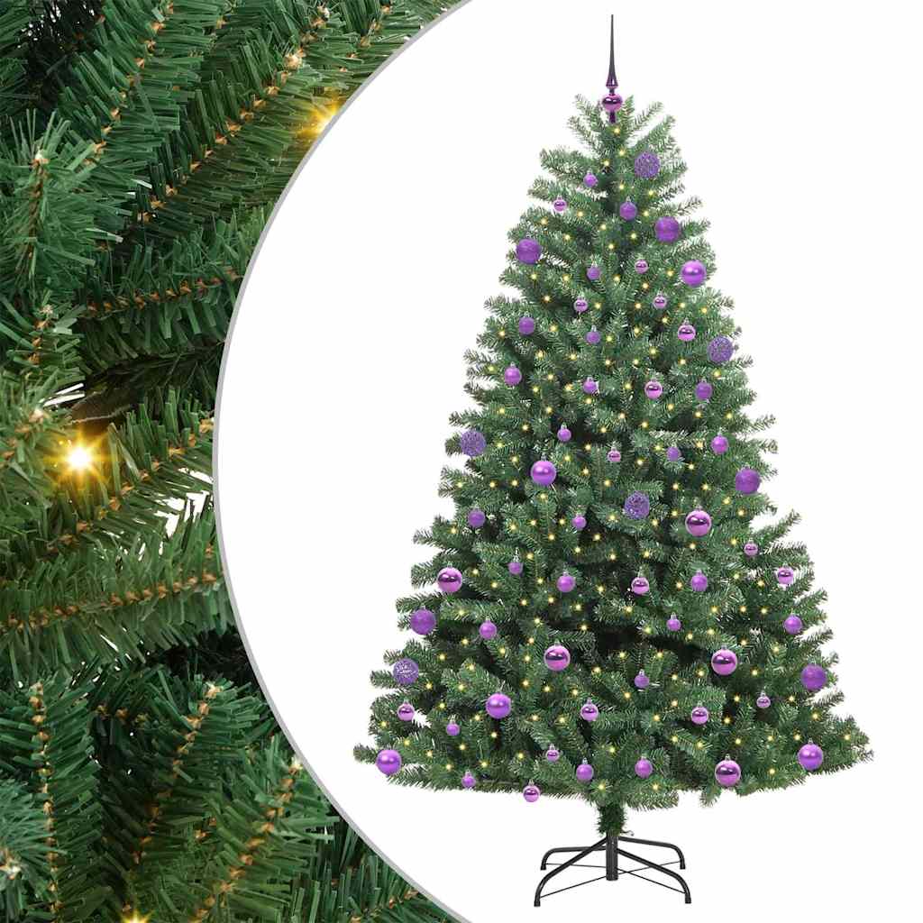 Albero di Natale Artificiale con Rami Pieghevoli Verde 180 cm 3395493