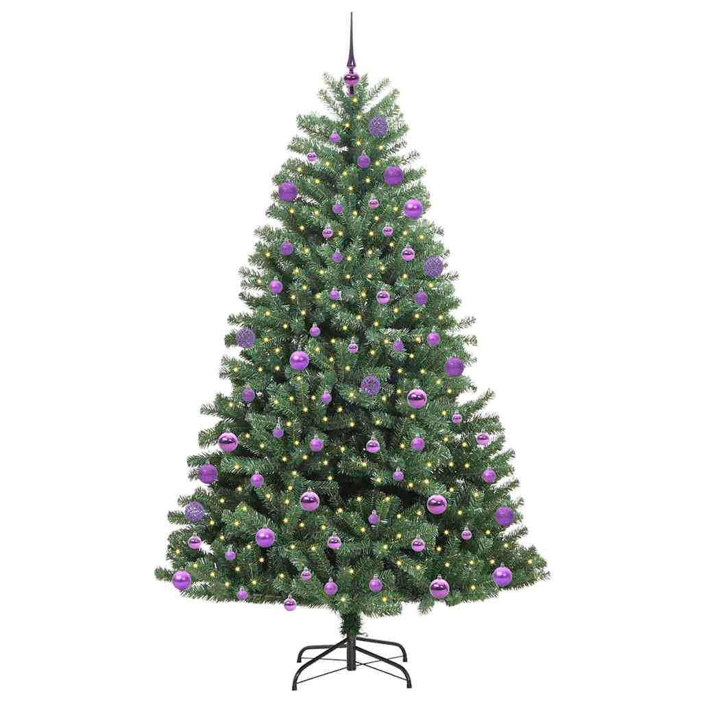 Albero di Natale Artificiale-Albero Natalizio con Rami Pieghevoli Verde 180 cm 630650