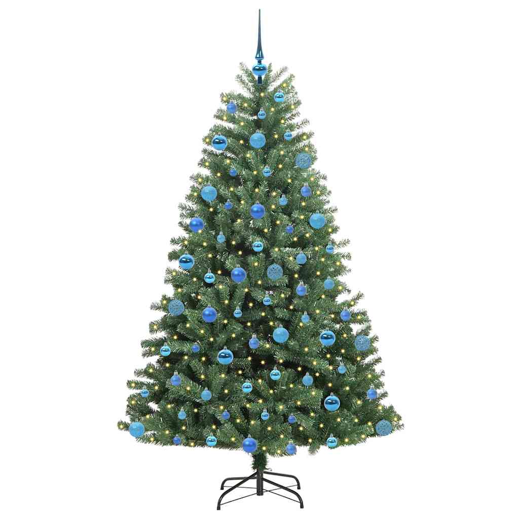 Albero di Natale Artificiale-Albero Natalizio con Rami Pieghevoli Verde 180 cm 511581
