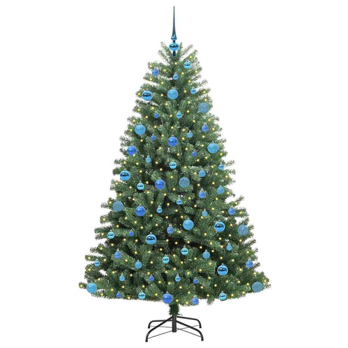 Albero di Natale Artificiale-Albero Natalizio con Rami Pieghevoli Verde 180 cm 511581