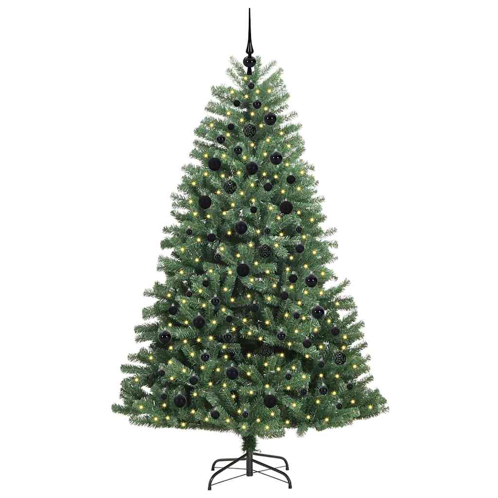 Albero di Natale Artificiale-Albero Natalizio con Rami Pieghevoli Verde 210 cm 735831