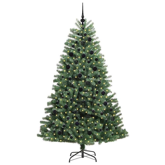 Albero di Natale Artificiale-Albero Natalizio con Rami Pieghevoli Verde 210 cm 735831