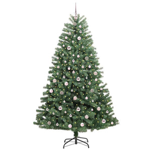 Albero di Natale Artificiale-Albero Natalizio con Rami Pieghevoli Verde 210 cm 729811
