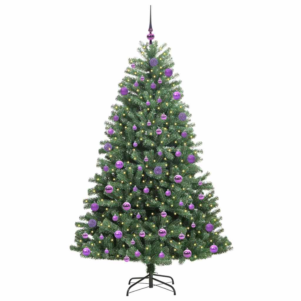 Albero di Natale Artificiale-Albero Natalizio con Rami Pieghevoli Verde 210 cm 957775