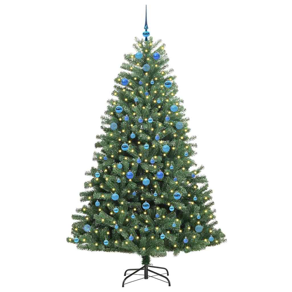 Albero di Natale Artificiale-Albero Natalizio con Rami Pieghevoli Verde 210 cm 693127