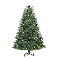 Albero di Natale Artificiale-Albero Natalizio con Rami Pieghevoli Verde 240 cm 248517