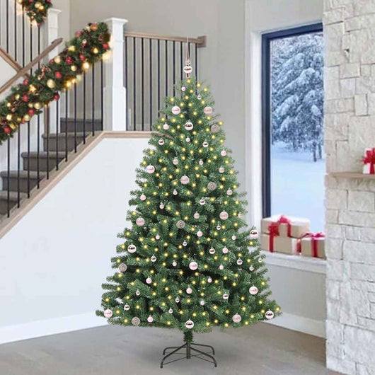 Albero di Natale Artificiale con Rami Pieghevoli Verde 240 cm 3395507