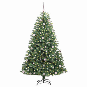 Albero di Natale Artificiale-Albero Natalizio con Rami Pieghevoli Verde 240 cm 642271