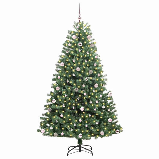 Albero di Natale Artificiale-Albero Natalizio con Rami Pieghevoli Verde 240 cm 642271