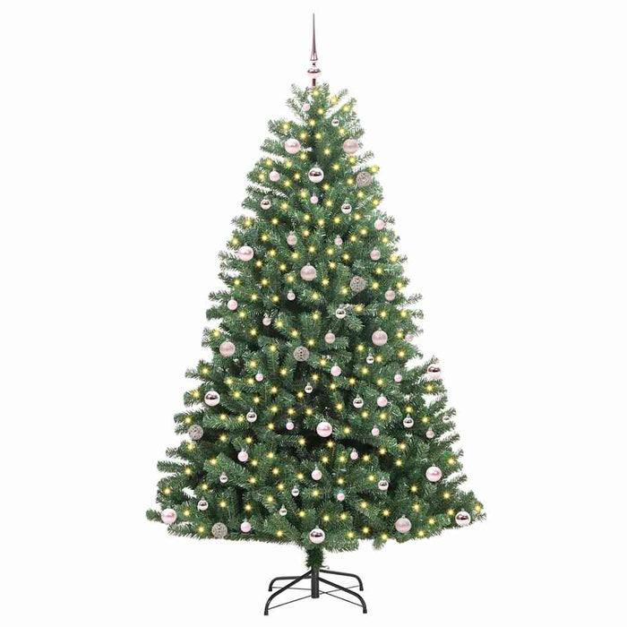 Albero di Natale Artificiale-Albero Natalizio con Rami Pieghevoli Verde 240 cm 642271