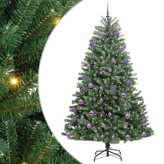 Albero di Natale Artificiale-Albero Natalizio con Rami Pieghevoli Verde 240 cm 267853