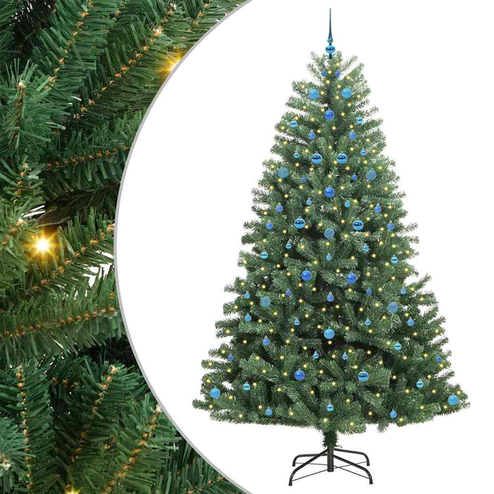 Albero di Natale Artificiale-Albero Natalizio con Rami Pieghevoli Verde 240 cm 633355