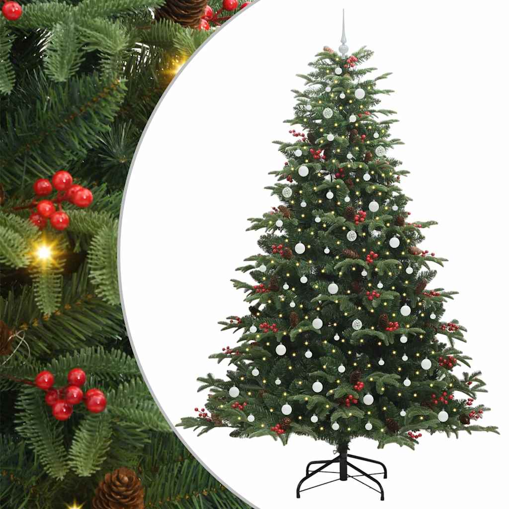 Albero di Natale Artificiale-Albero Natalizio con 300 LED Verde 240 cm 477942