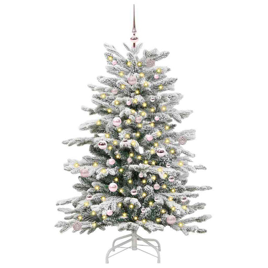 Albero di Natale Artificiale-Albero Natalizio con Rami Pieghevoli Bianco 150 cm 317881
