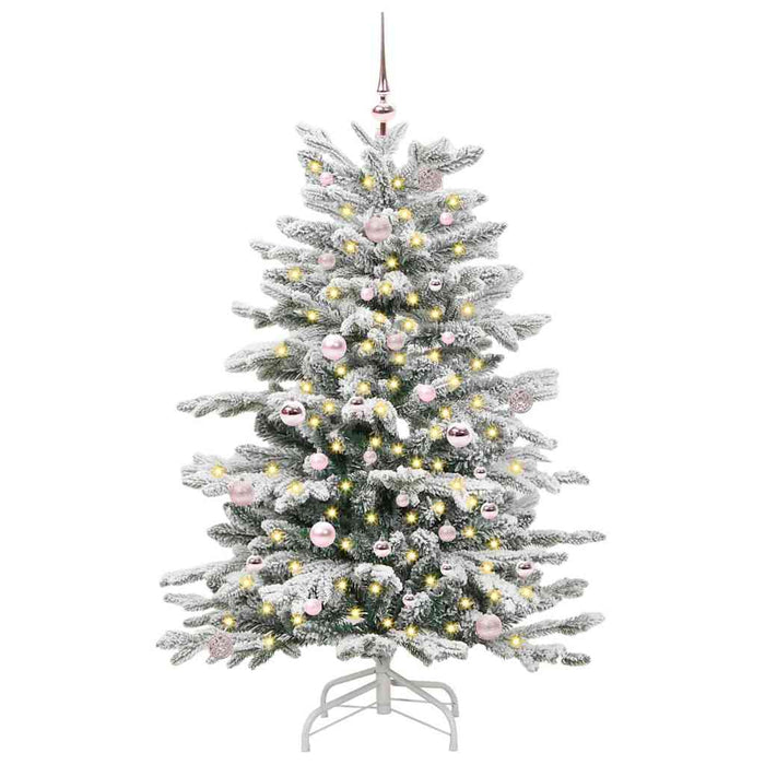 Albero di Natale Artificiale-Albero Natalizio con Rami Pieghevoli Bianco 150 cm 317881