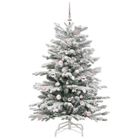 Albero di Natale Artificiale-Albero Natalizio con Rami Pieghevoli Bianco 150 cm 317881