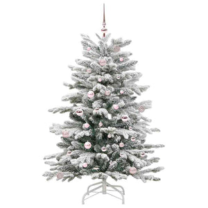 Albero di Natale Artificiale-Albero Natalizio con Rami Pieghevoli Bianco 150 cm 317881