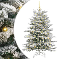 Albero di Natale Artificiale-Albero Natalizio con Rami Pieghevoli Bianco 150 cm 164817