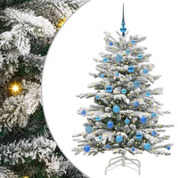 Albero di Natale Artificiale-Albero Natalizio con Rami Pieghevoli Bianco 150 cm 598401