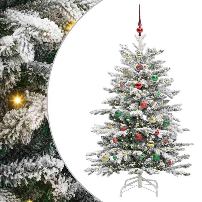 Albero di Natale Artificiale-Albero Natalizio con Rami Pieghevoli Bianco 150 cm 142058