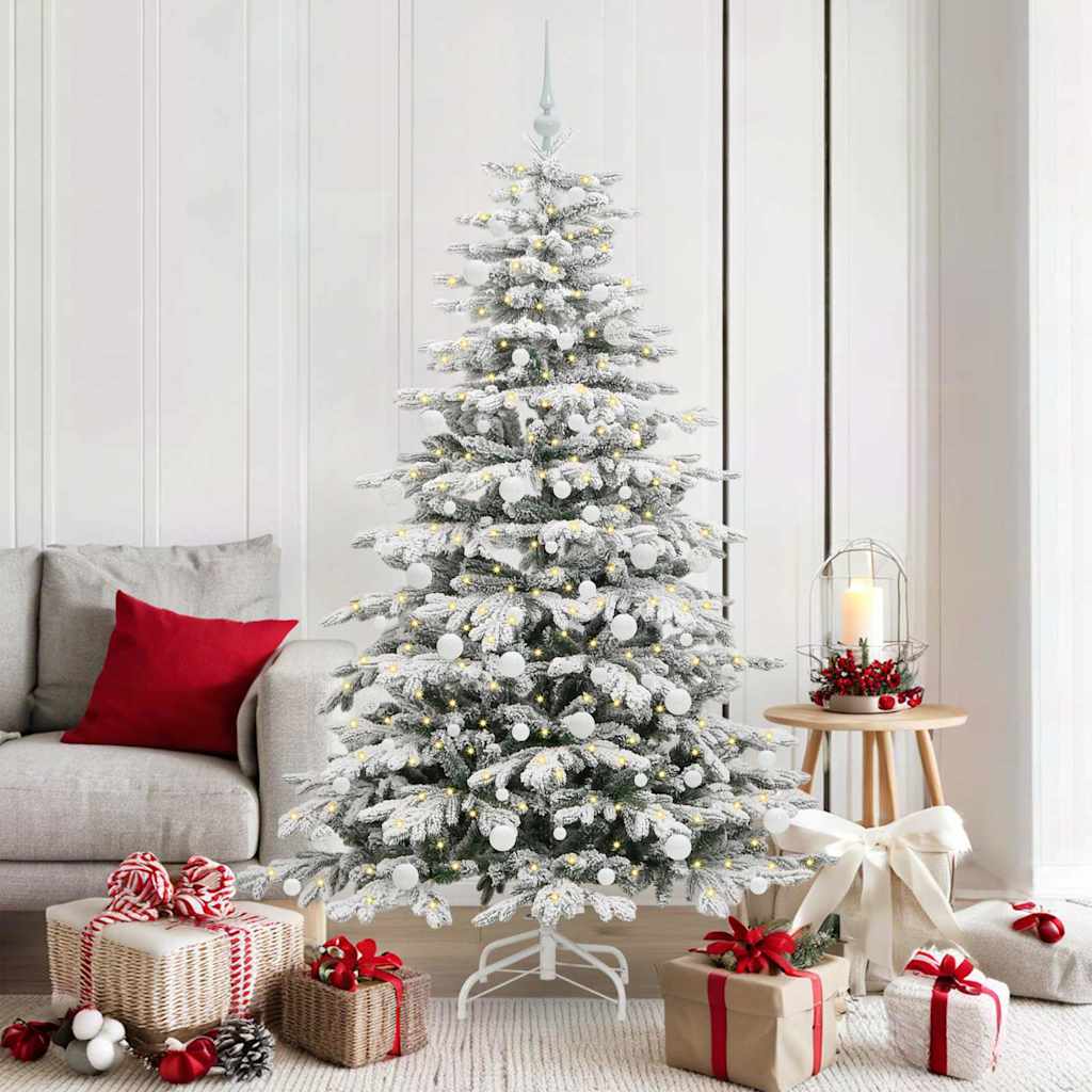 Albero di Natale Artificiale con Rami Pieghevoli Bianco 180 cm 3395643