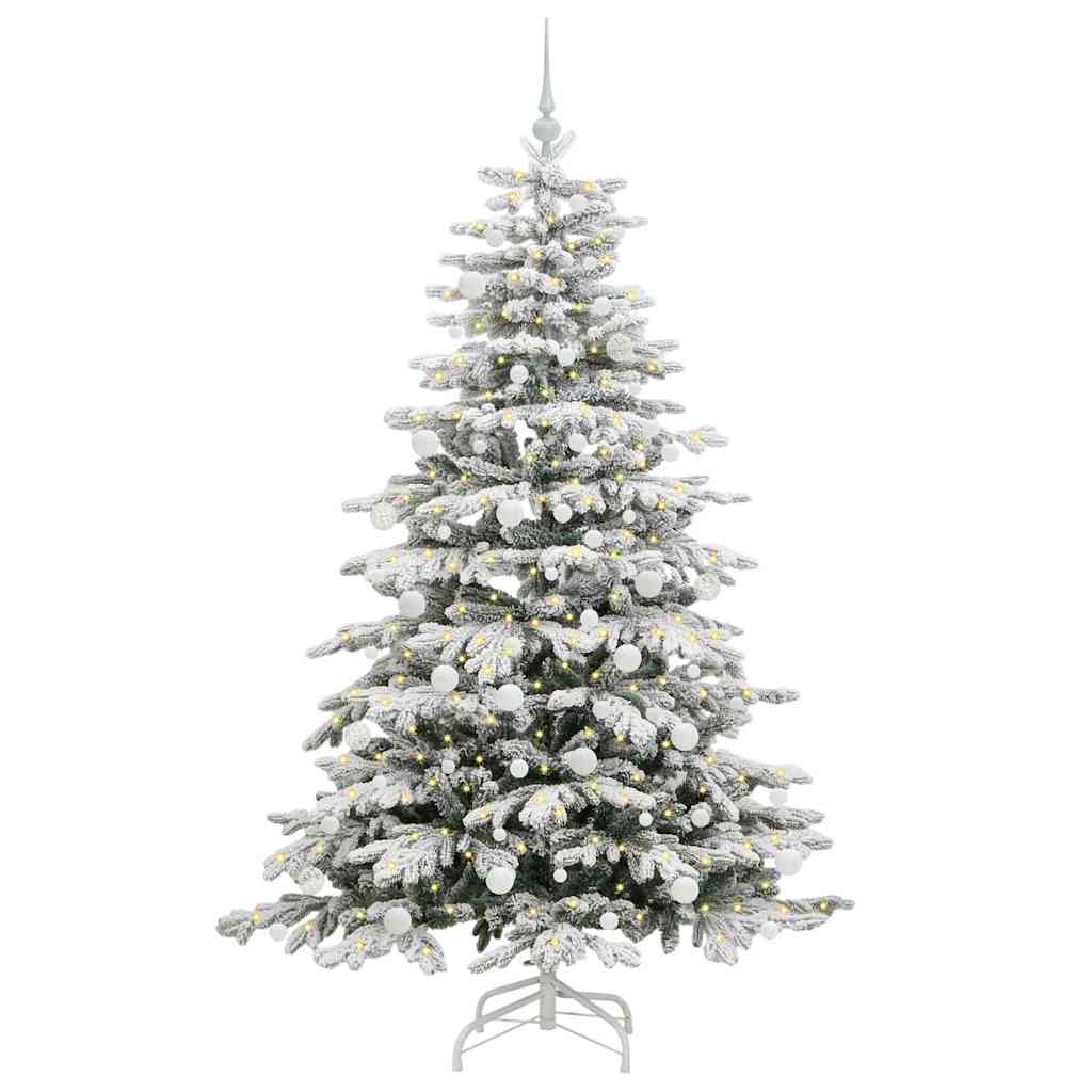 Albero di Natale Artificiale-Albero Natalizio con Rami Pieghevoli Bianco 180 cm 369576