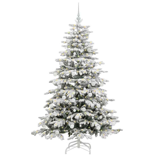 Albero di Natale Artificiale-Albero Natalizio con Rami Pieghevoli Bianco 180 cm 369576