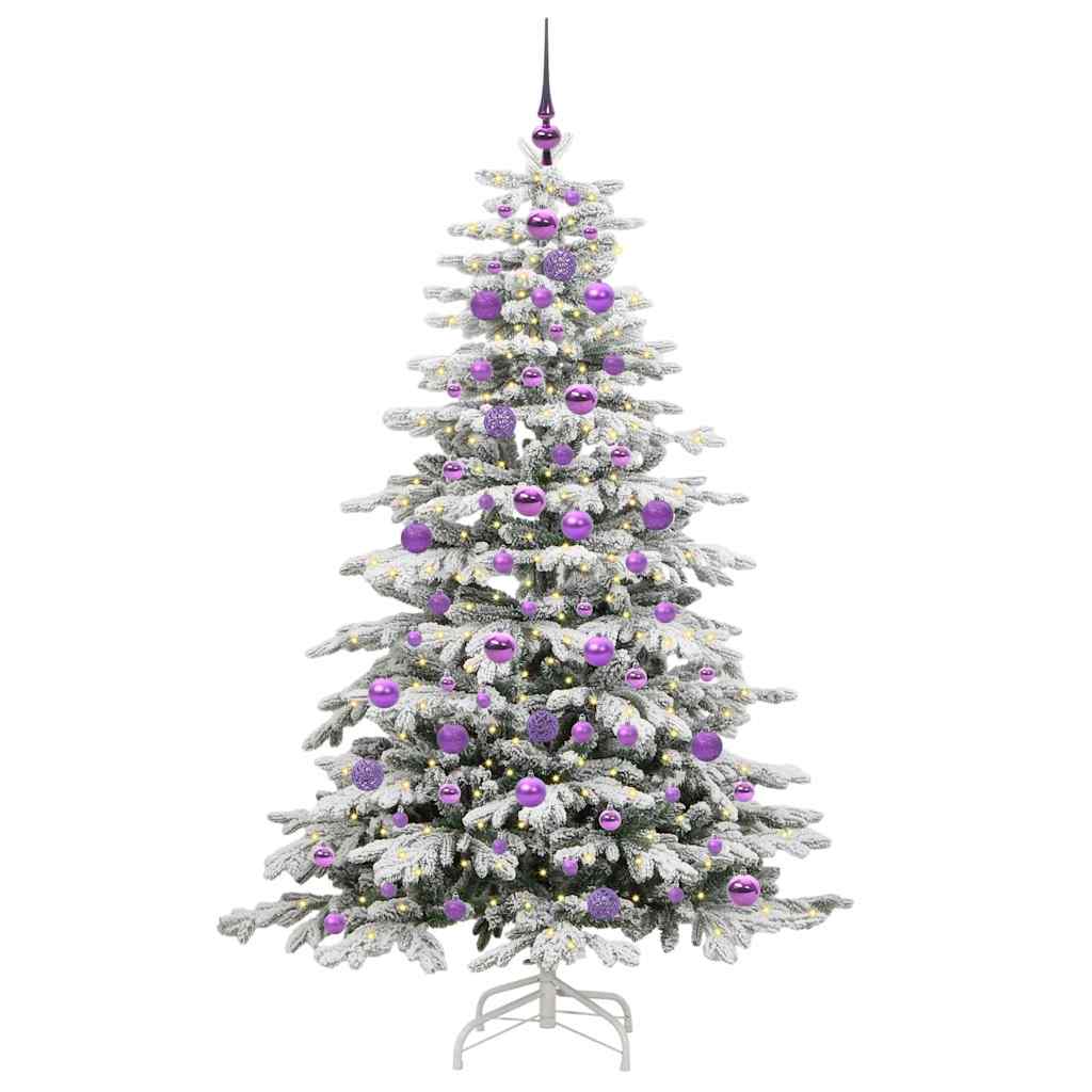 Albero di Natale Artificiale-Albero Natalizio con Rami Pieghevoli Bianco 180 cm 496458