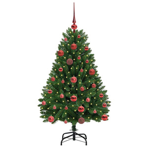 Albero di Natale Artificiale-Albero Natalizio Verde 120 cm PVC e Metallo 178985