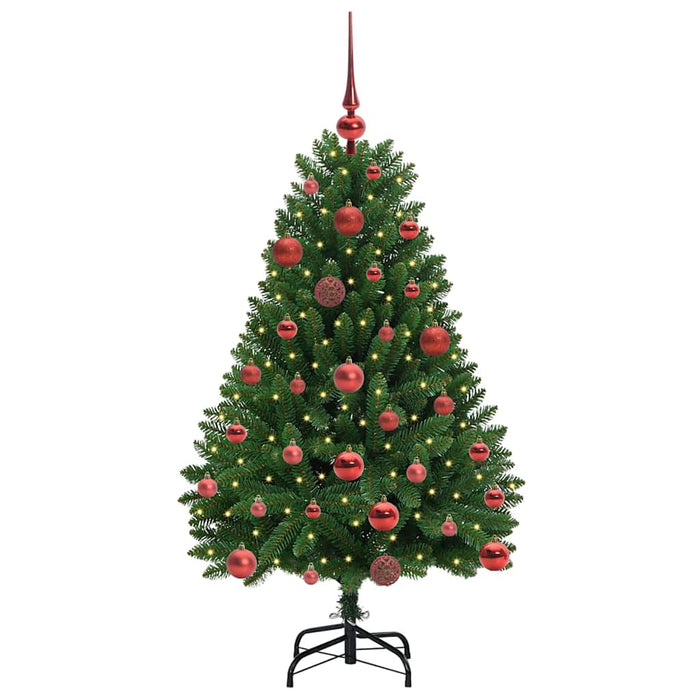 Albero di Natale Artificiale-Albero Natalizio Verde 120 cm PVC e Metallo 178985