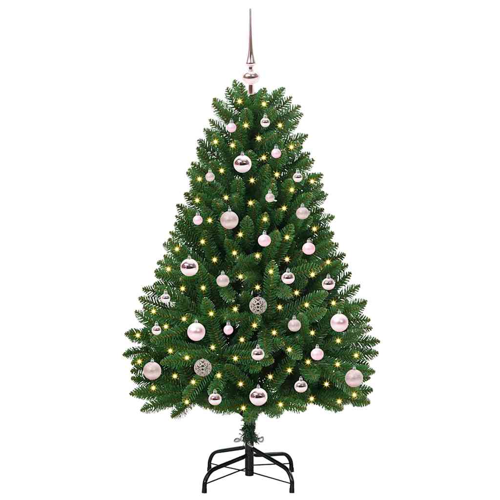 Albero di Natale Artificiale-Albero Natalizio Verde 120 cm PVC e Metallo 213041