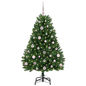 Albero di Natale Artificiale-Albero Natalizio Verde 120 cm PVC e Metallo 213041
