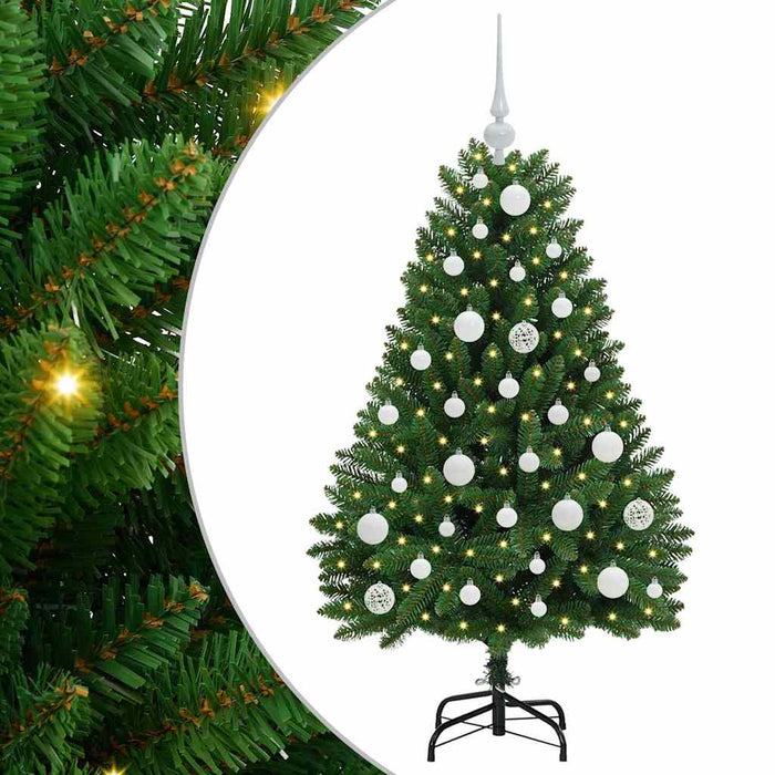 Albero di Natale Artificiale-Albero Natalizio Verde 120 cm PVC e Metallo 138810