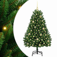 Albero di Natale Artificiale-Albero Natalizio Verde 120 cm PVC e Metallo 861955