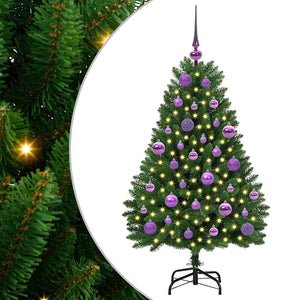 Albero di Natale Artificiale-Albero Natalizio Verde 120 cm PVC e Metallo 155781
